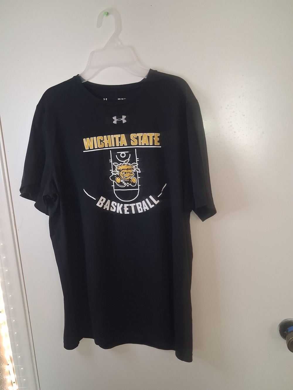 Under Armour Black Wichita State Basketball Tee with Yellow & White Logo